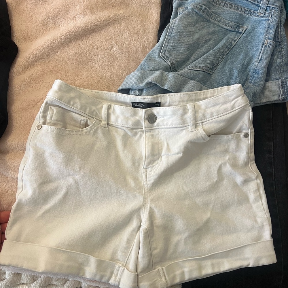 Women's White Denim Shorts